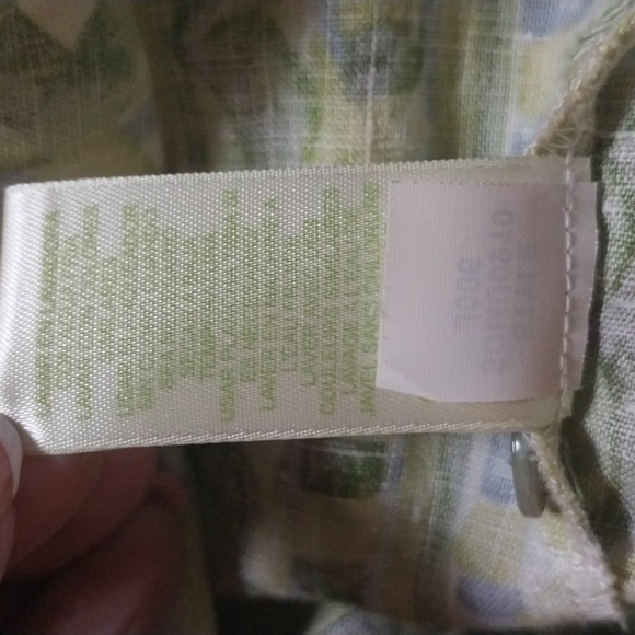 Sigrid Olsen Linen Patterned Long Sleeve Button Down Shirt Top Size M - Picture 8 of 8